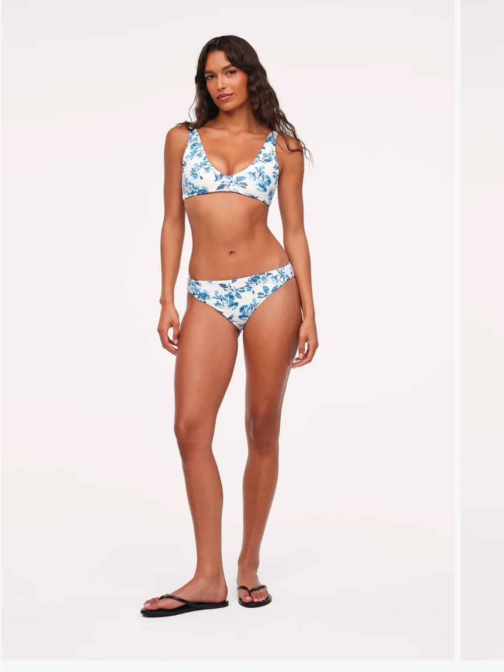 nuuds White and Blue Floral Bikini Set